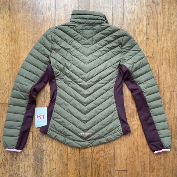 NWT Kari Traa Eva Down Jacket. Tweed. Olive Green and Plum. Size XS. - Picture 11 of 16
